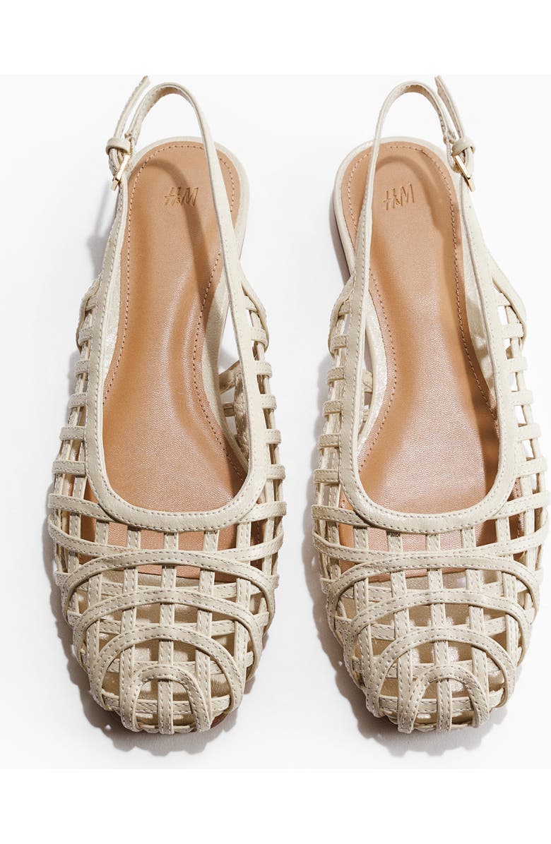 H&M Braided-look Slingbacks, Main, color, Light Beige