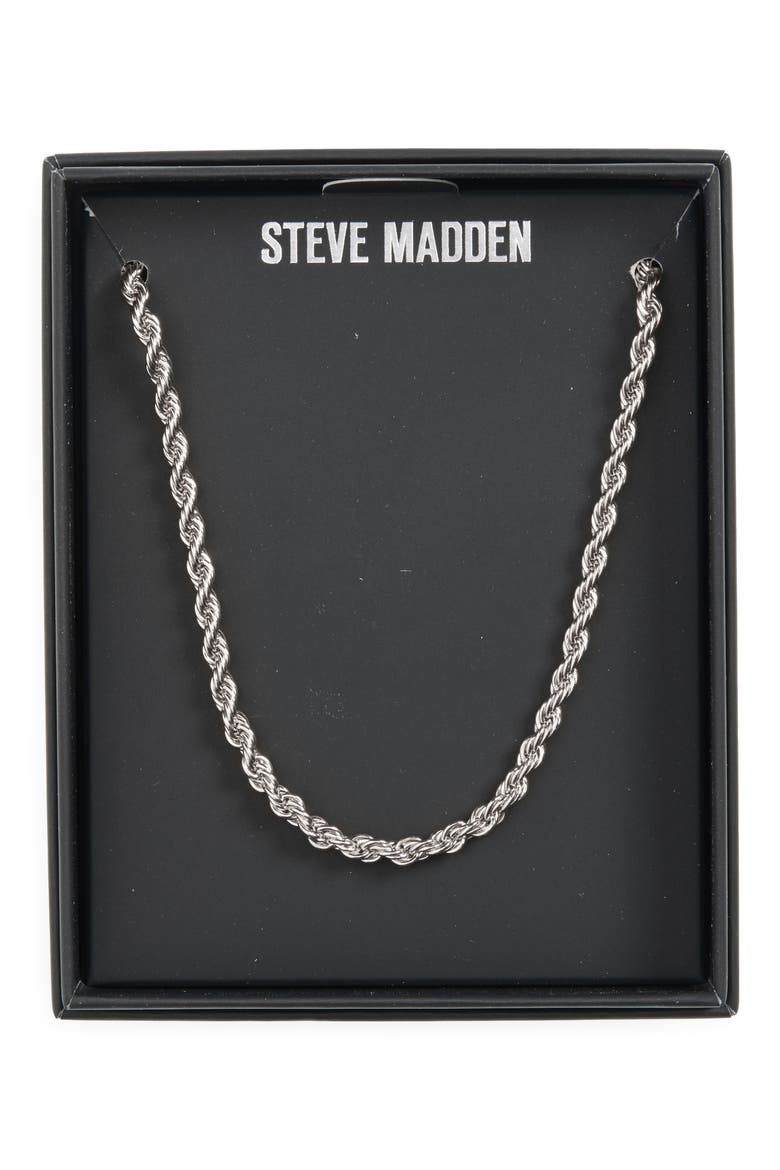 Gender Inclusive Rope Chain Necklace, Main, color, RHODIUM