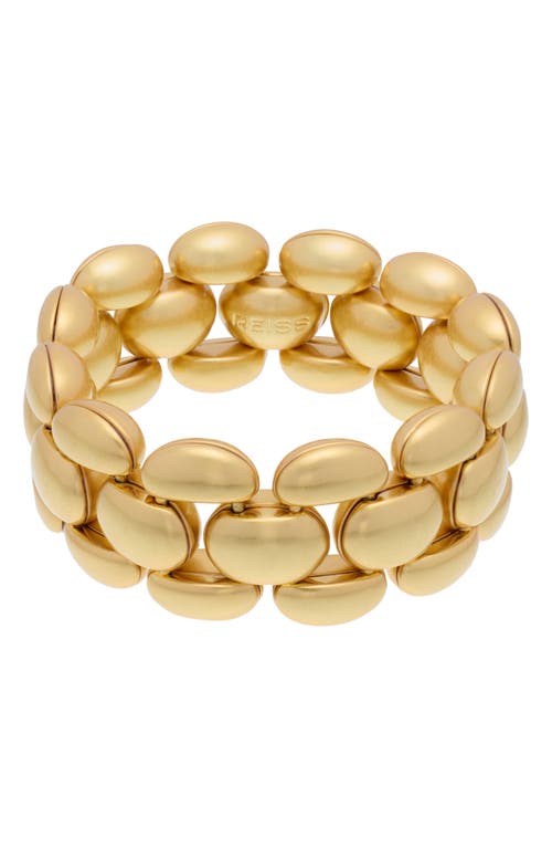 Reiss Gold Darcy Tone Dome Link Bracelet In Brown