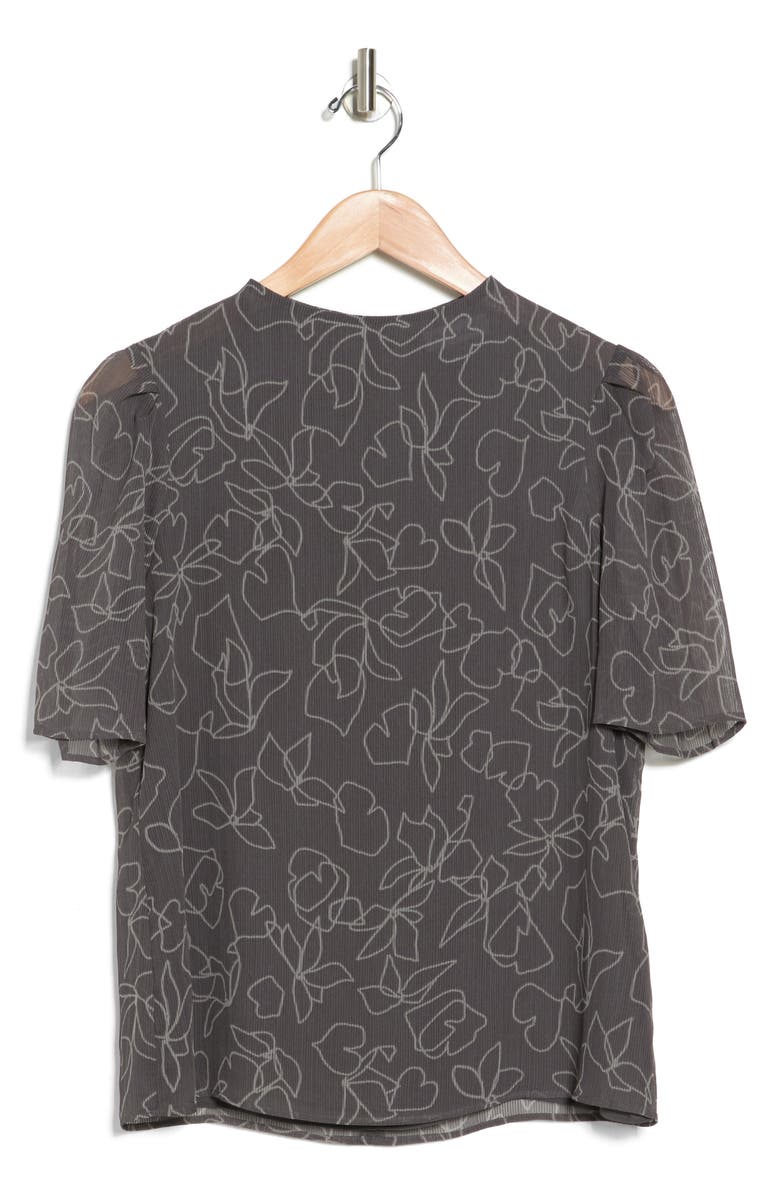 Calvin Klein Mock Neck Elbow Length Sleeve Floral Blouse, Alternate, color, 