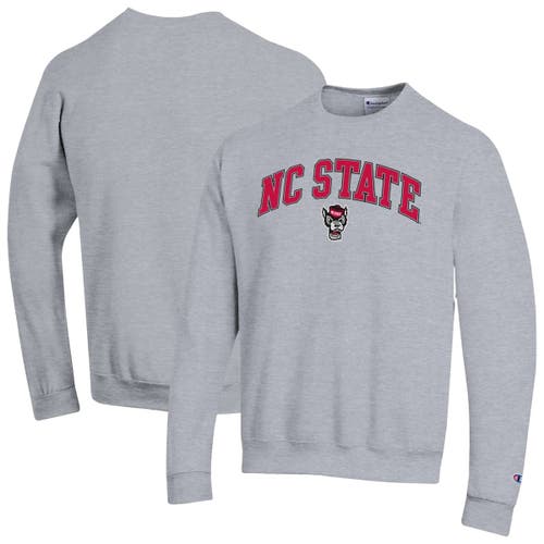 Champion Heather Gray Nc State Wolfpack Arch Over Logo Pullover Sweatshirt