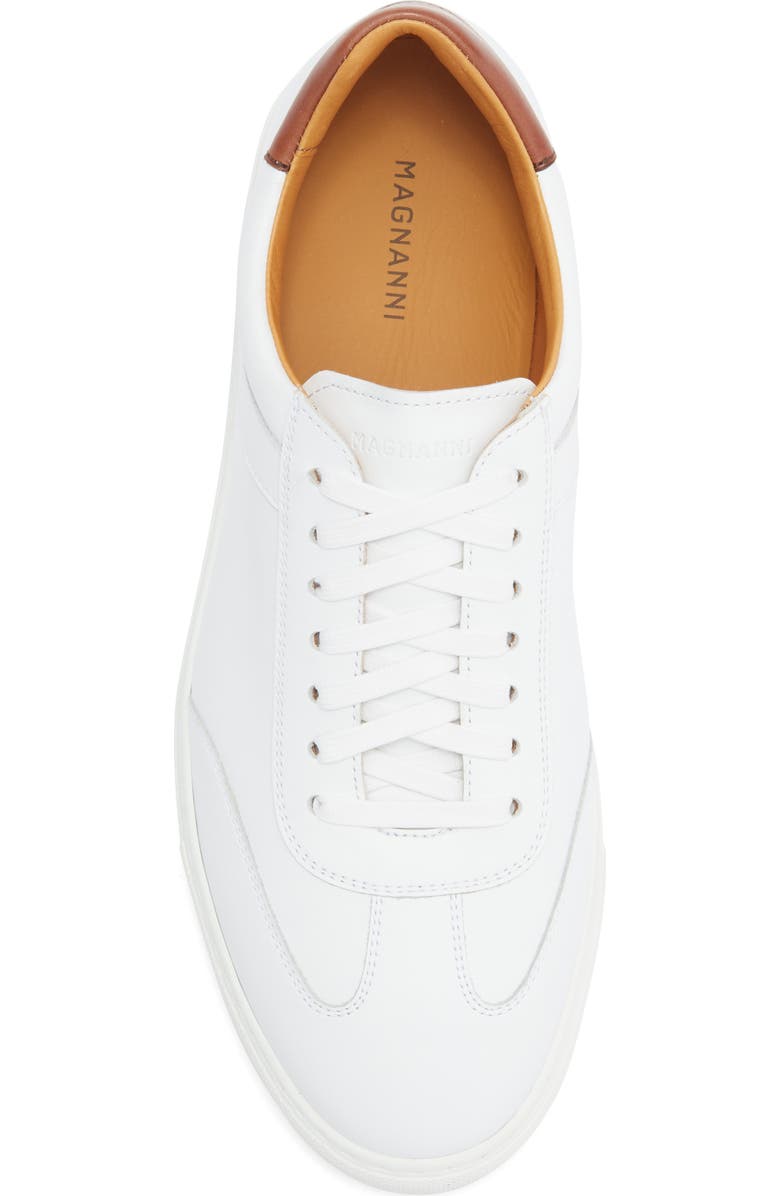 Magnanni Delan Low Top Sneaker, Alternate, color, White / Midbrown