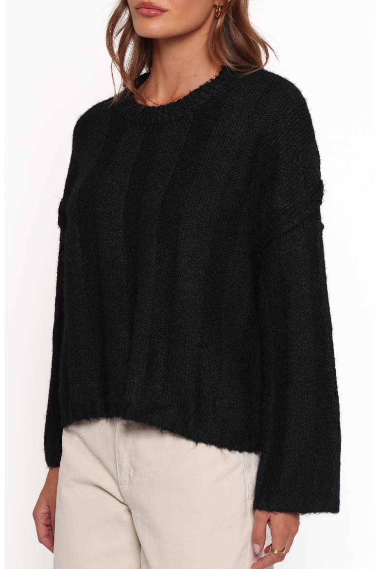 Mayven Boxy Wide Rib Sweater, Alternate, color, BLACK