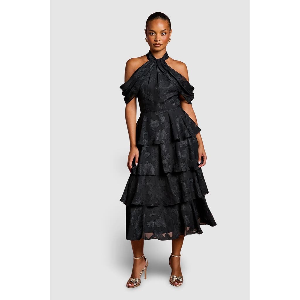 Coast Petite Cold Shoulder Midaxi Dress In Black