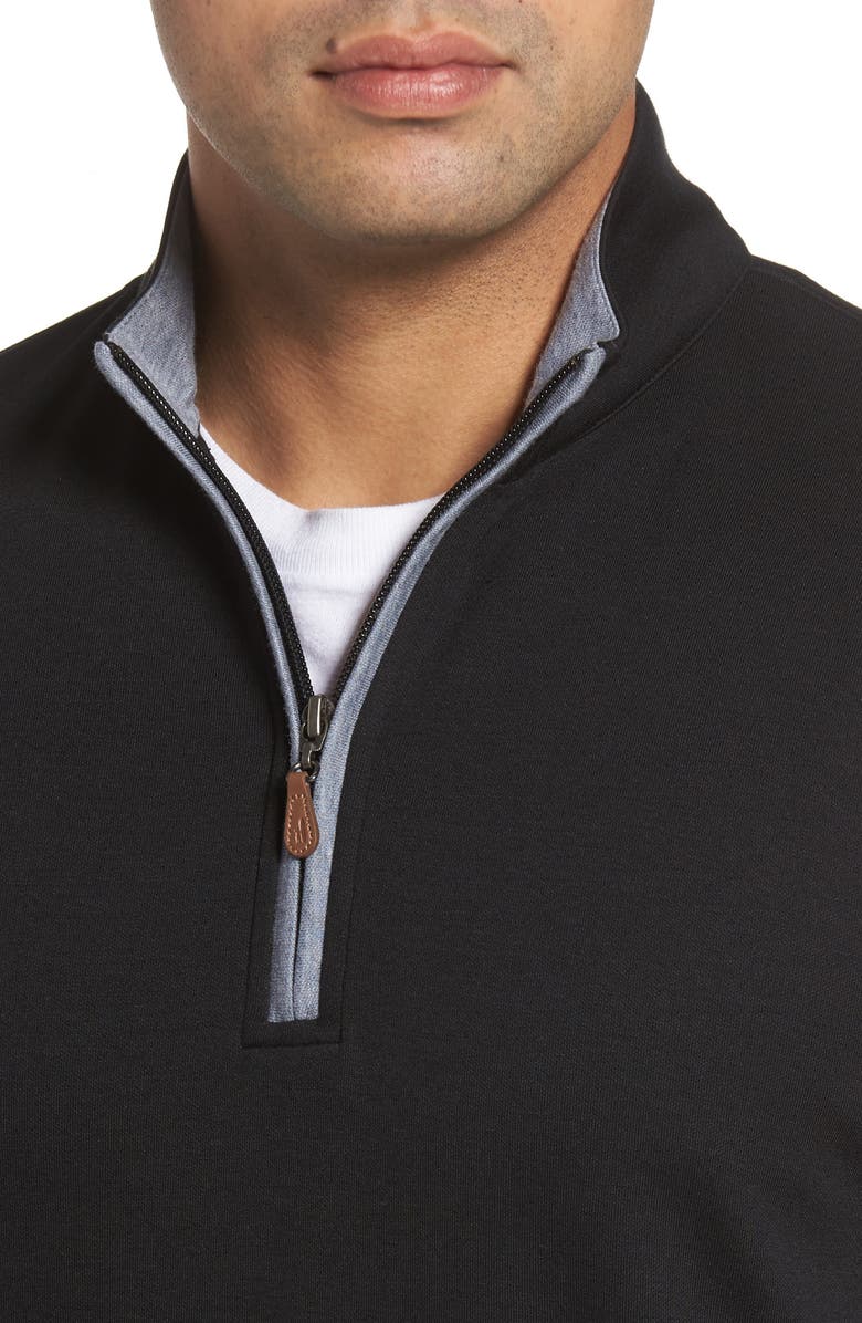 johnnie-O Sully Quarter Zip Pullover, Alternate, color, Black