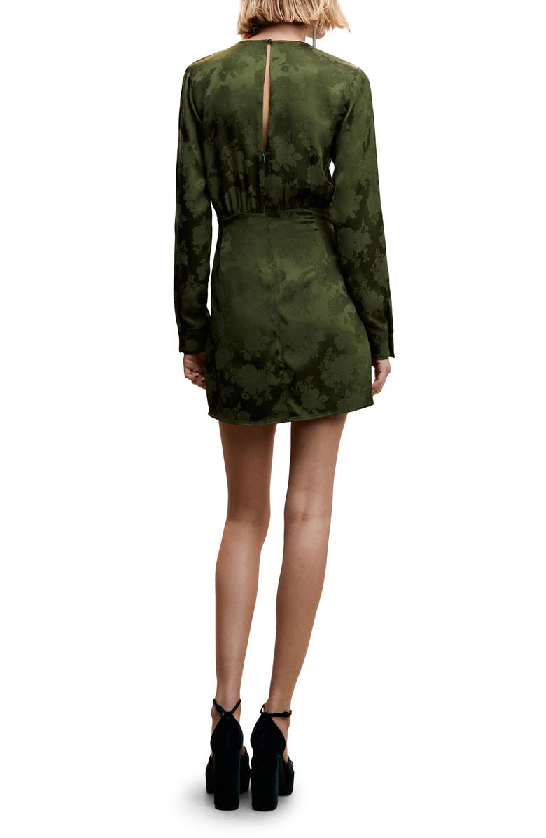 MANGO Floral Jacquard Long Sleeve Dress, Alternate, color, 