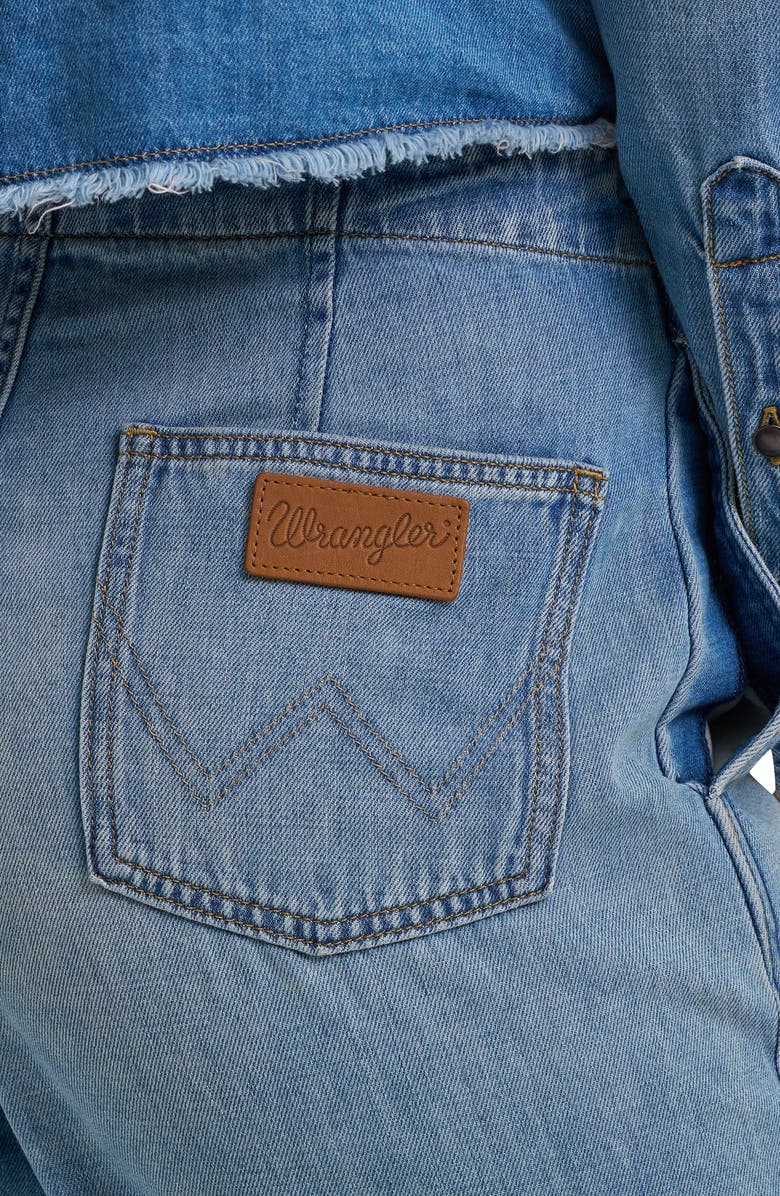 Wrangler Radiating Long Sleeve Denim Jumpsuit, Alternate, color, Shimmerstone