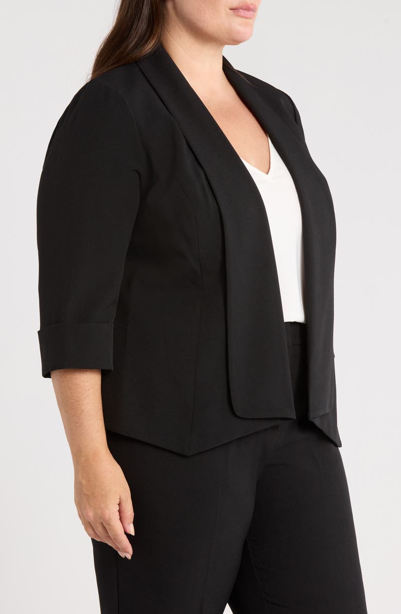 KASPER Open Front Cardigan Jacket, Alternate, color, Black