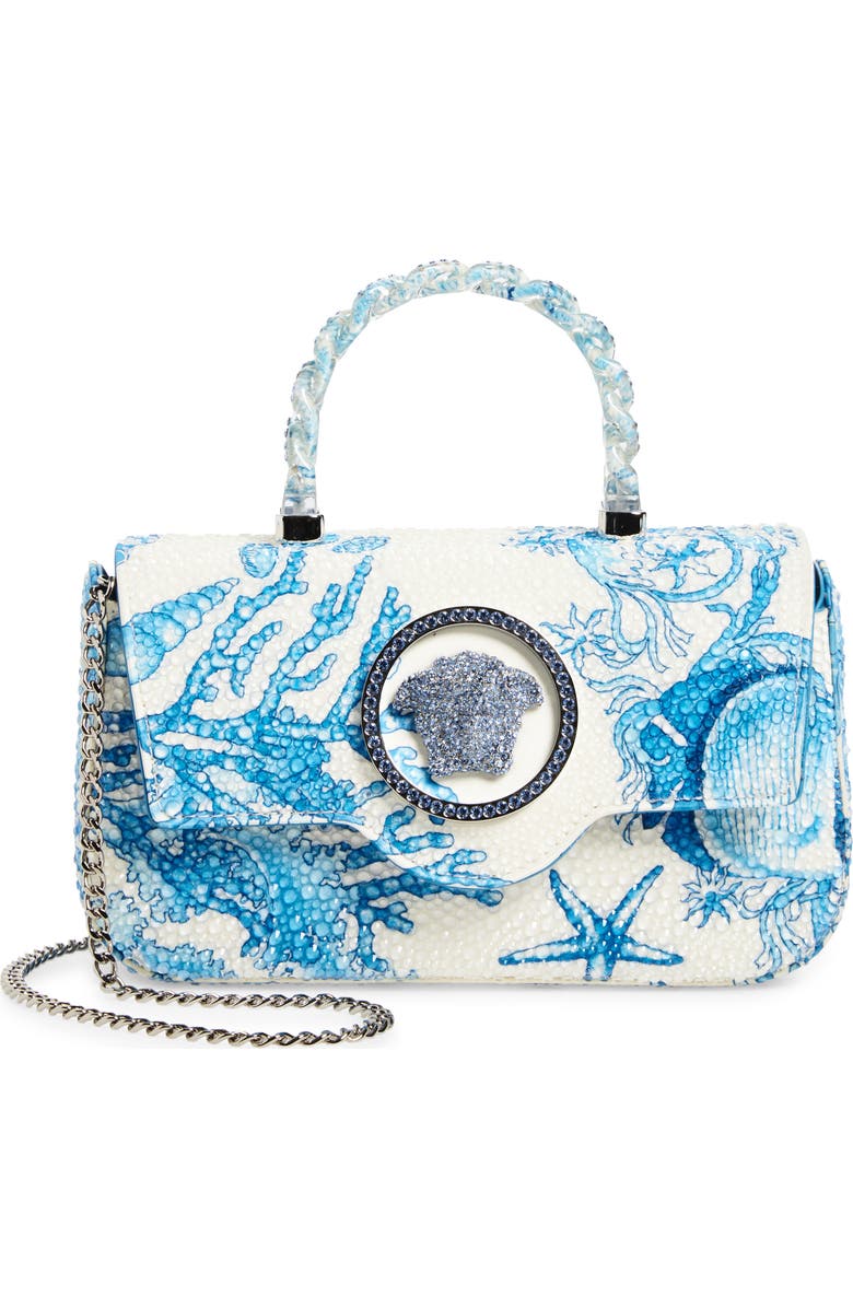 Versace Mini La Medusa Underwater Barocco Satin Top Handle Bag, Main, color,