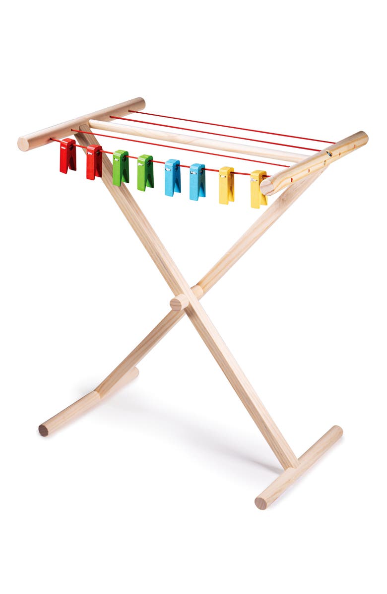 Bigjigs Toys Clothes Airer, Alternate, color, Multicoloured