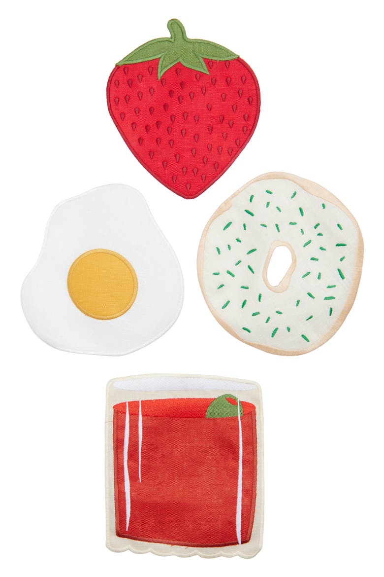 Set of 4 Brunch Cocktail Napkins, Main, color, BLUE