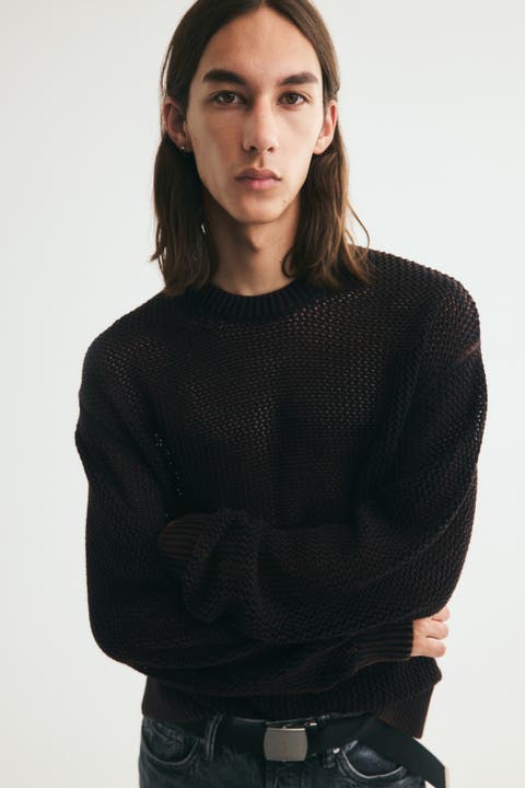 Loose-Fit Open-Knit Cotton Sweater