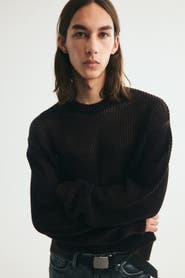H&M Loose-Fit Open-Knit Cotton Sweater