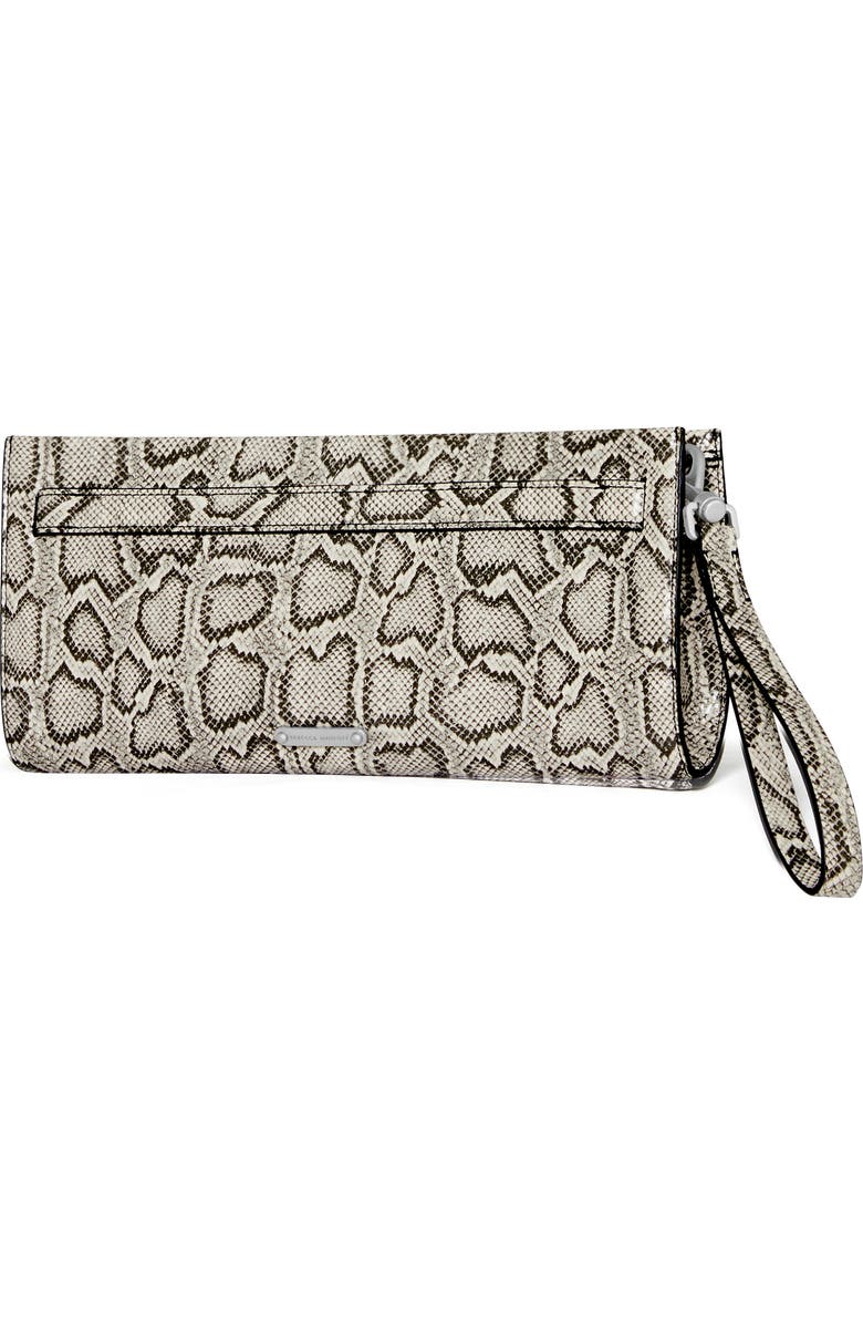 Rebecca Minkoff Curb Link Snakeskin Print Faux Leather Clutch, Alternate, color,