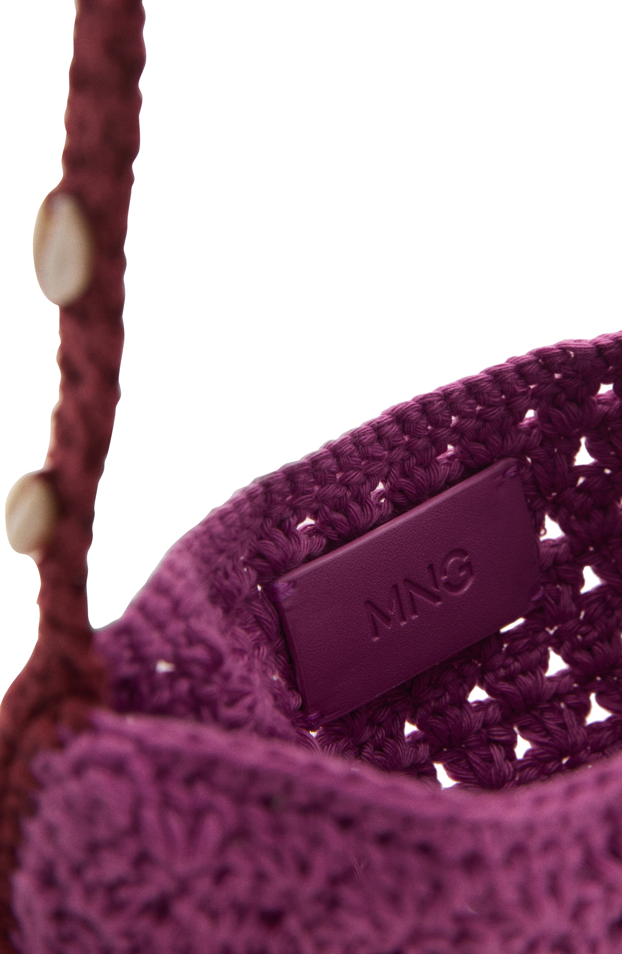 MANGO Two-Tone Crochet Shoulder Bag, Alternate, color, 