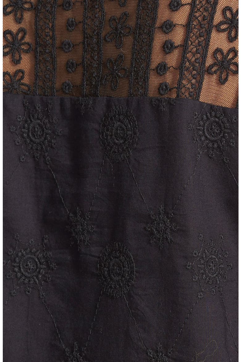 Lace Mix Top, Alternate, color, BLACK
