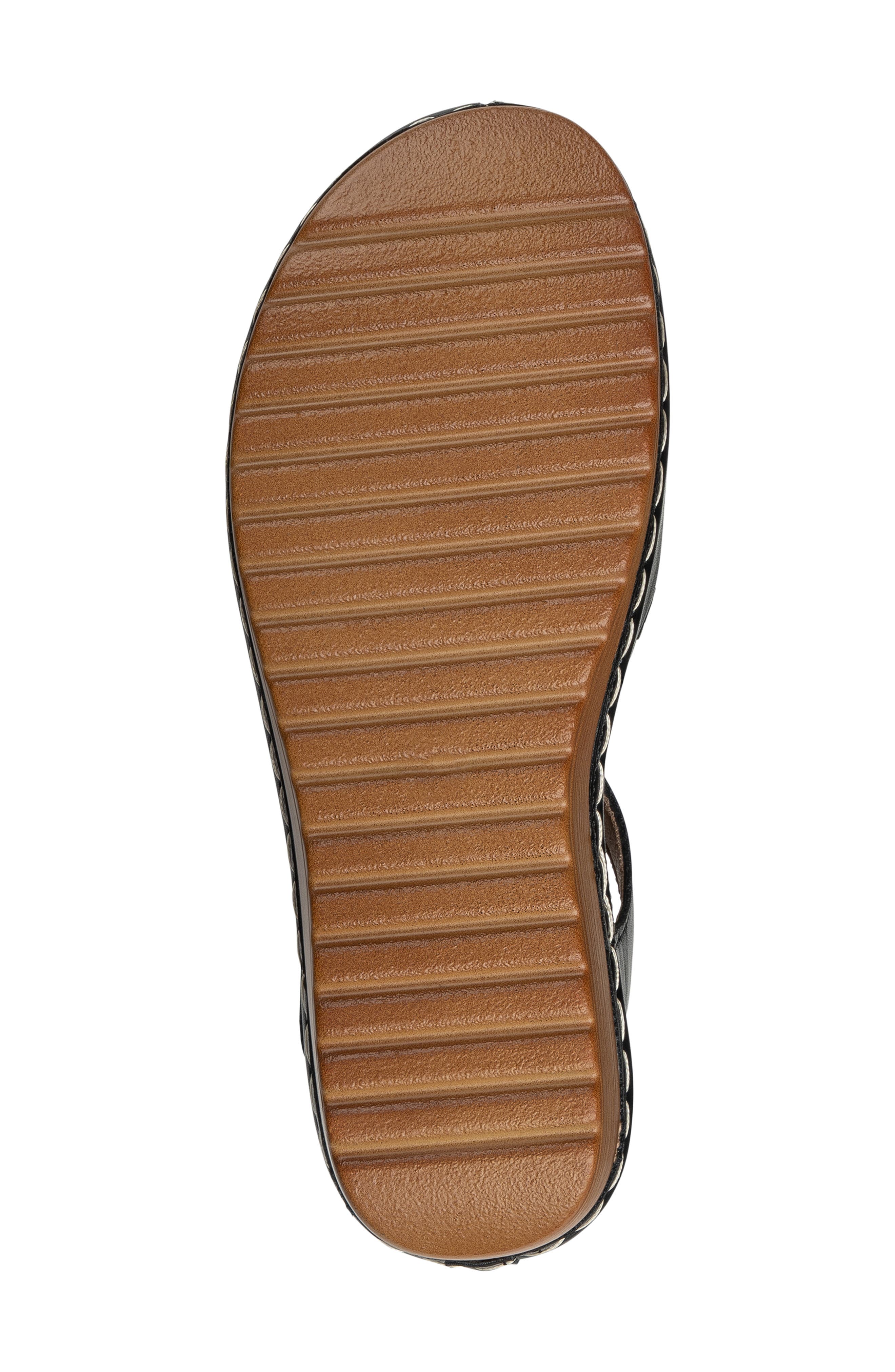 Mondo Faux Leather T-Strap Wedge Clog, Alternate, color, BLACK