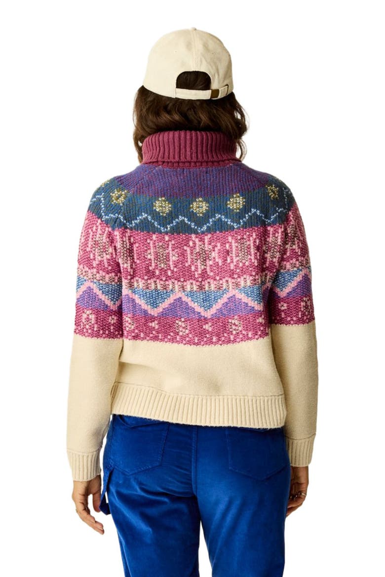 Neve Fairisle Turtleneck, Alternate, color, Birch Fairisle