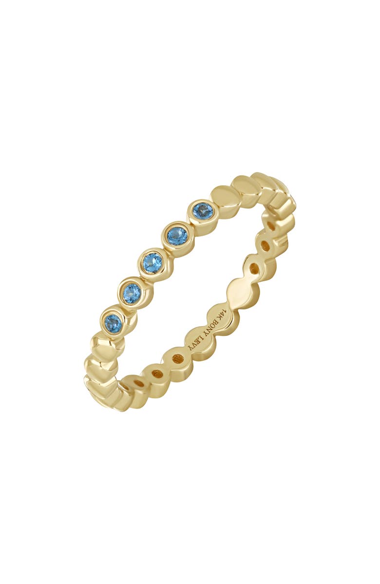 Bony Levy 14K Gold London Blue Topaz Stacking Ring, Main, color, 