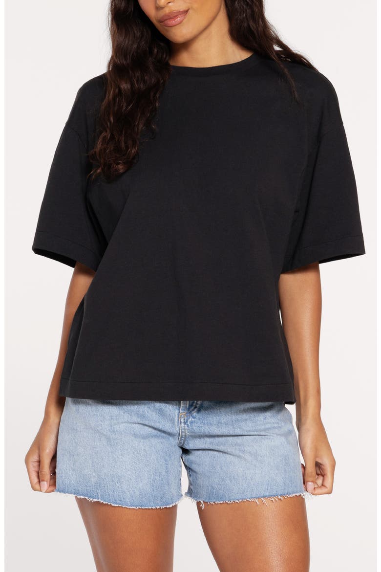 Roomy Cotton T-Shirt, Main, color, BLACK