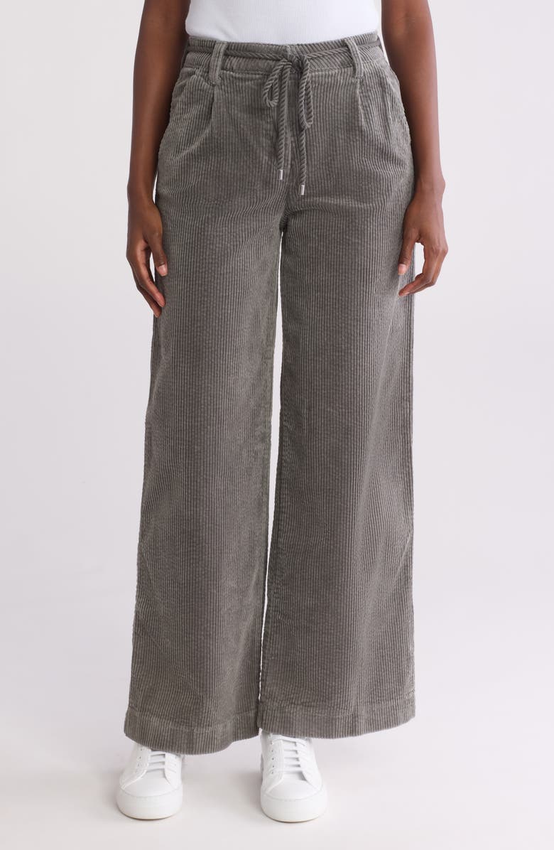Democracy Tie Waist Wide Leg Corduroy Pants, Main, color, 