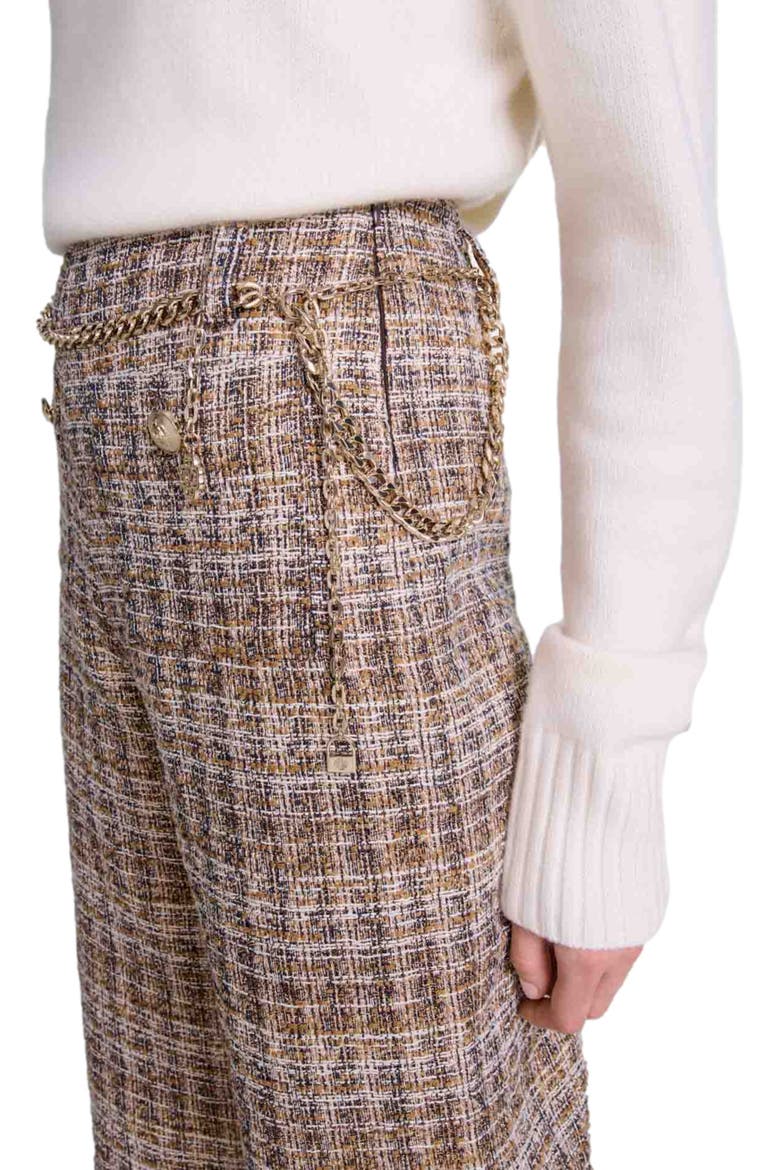 Tweed trousers, Alternate, color, Brown