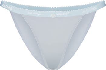 Lightweight Cotton Logo Picot String Bikini