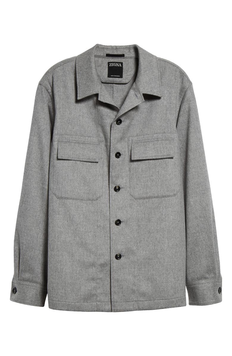 ZEGNA Alma Oasi Cashmere Overshirt, Alternate, color, Light Grey