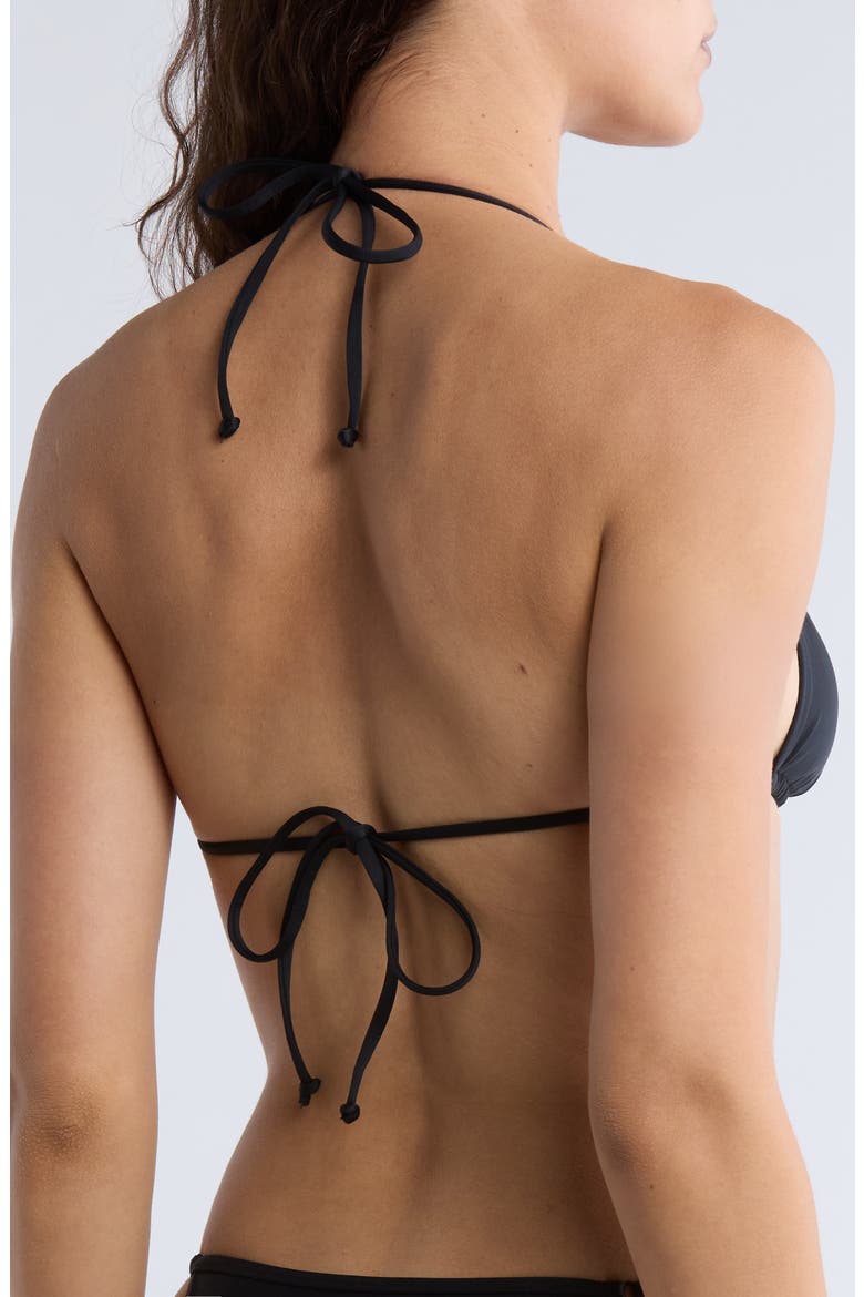Vitals Triangle Bikini Top, Alternate, color, BLACK