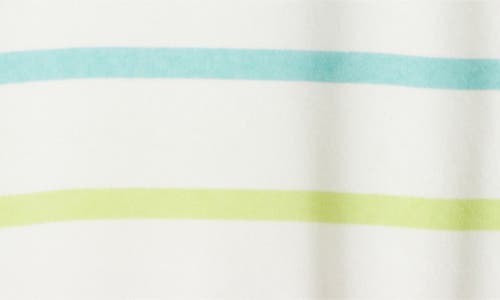 Pj Salvage Limes & Sunshine Stripe French Terry Short Lounge Set In Ivory
