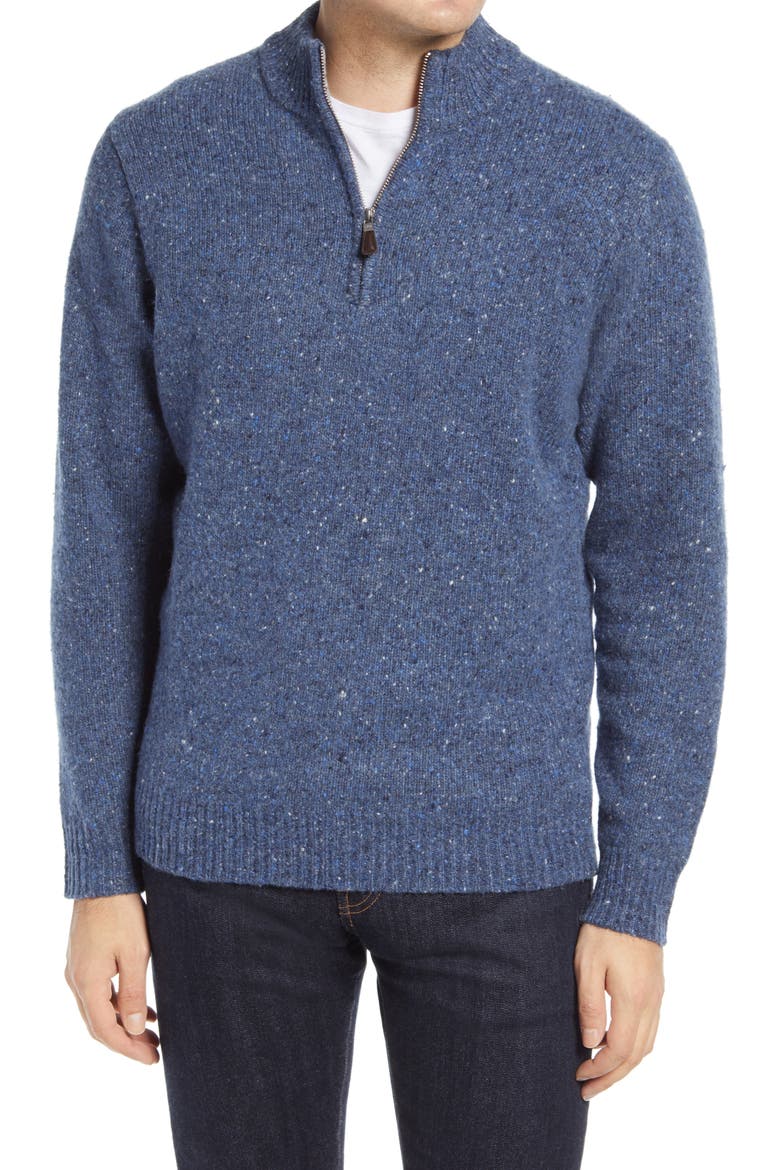 Donegal Quarter Zip Pullover, Main, color, DARK SAILOR