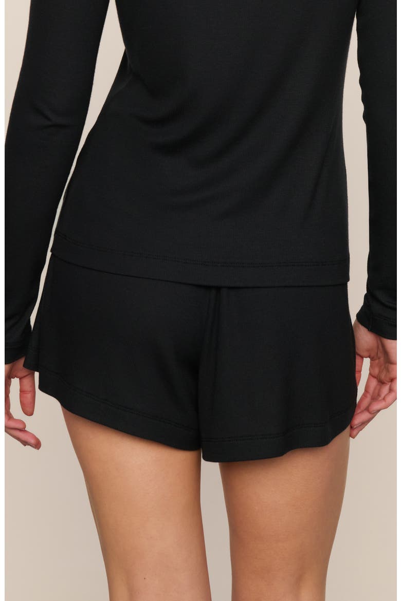 Dream Rib Drawstring Shorts, Alternate, color, BLACK