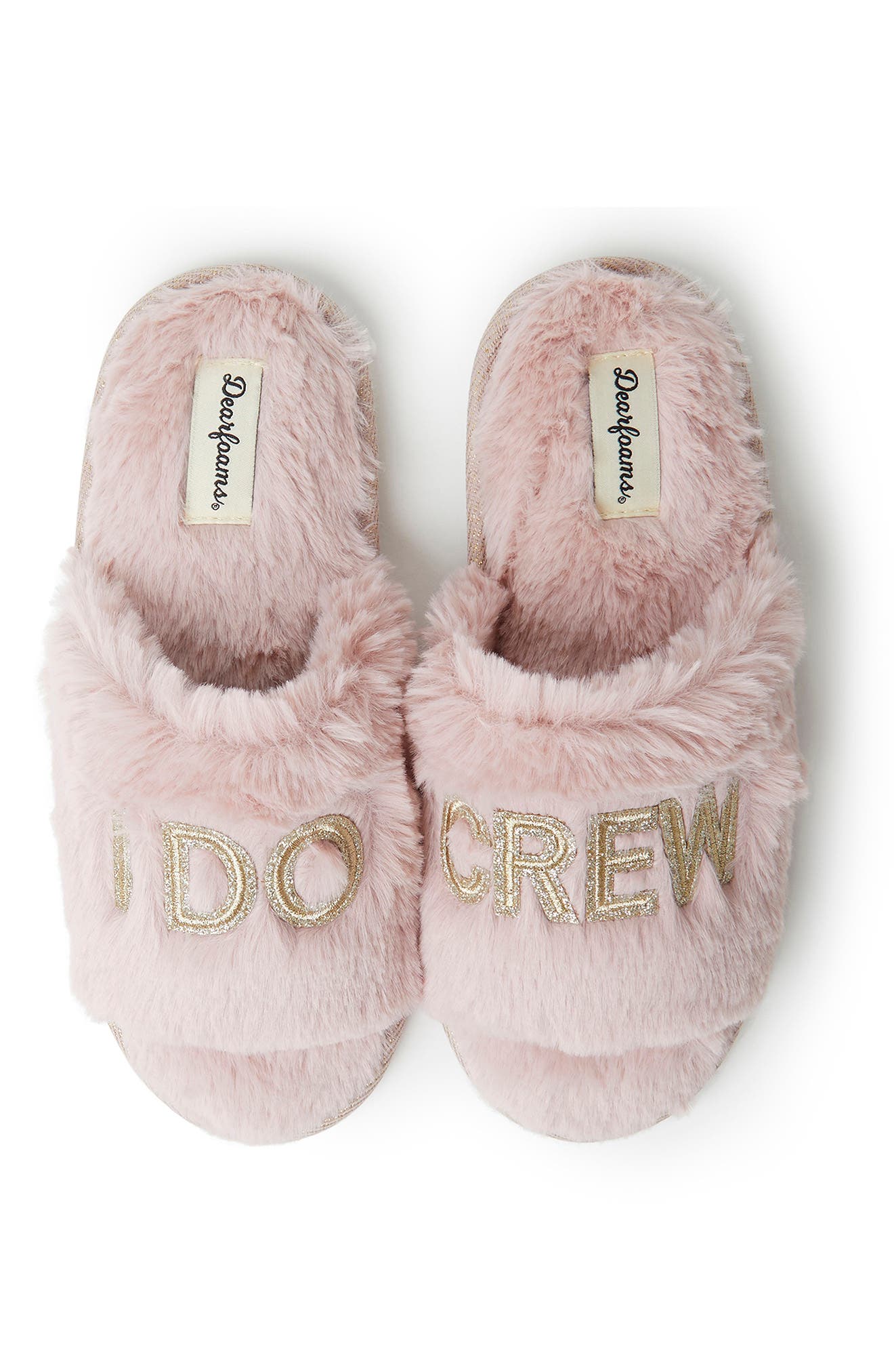 Novelty Faux Fur Bridal Slide, Main, color, PALE MAUVE