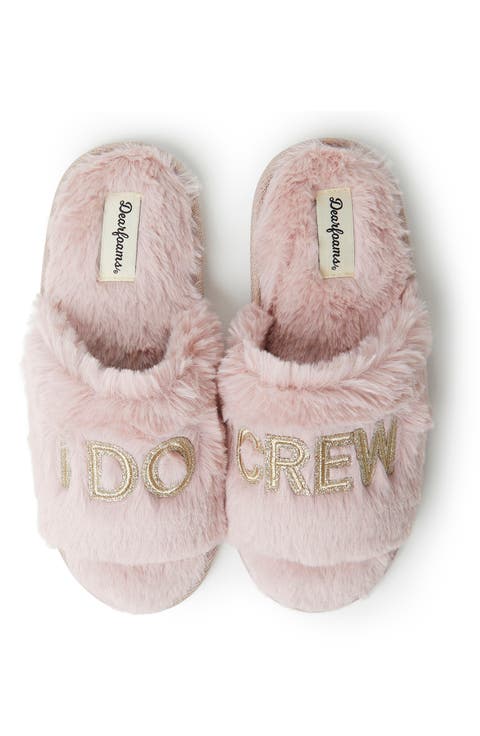Lane Bridal I Do Fuzzy Slide Slipper