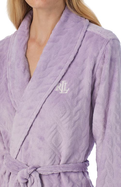 Ralph Lauren Lauren  Fleece Monogram Robe In Purple