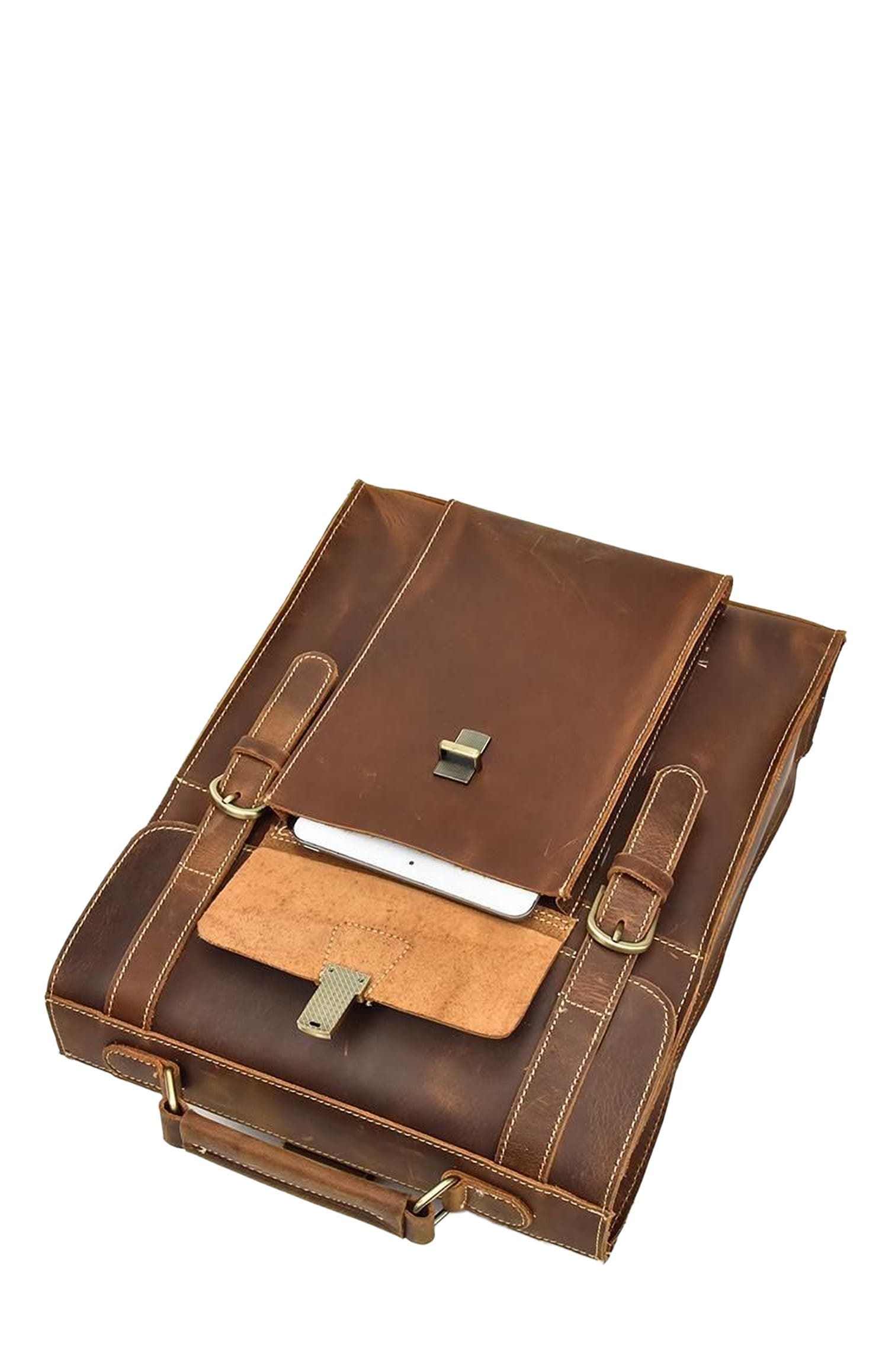 STEEL HORSE LEATHER The Vali Backpack | Handmade Vintage Leather, Alternate, color, Brown