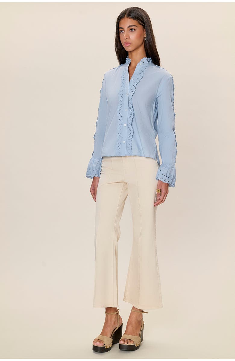 Rebecca Taylor Lorelai Embroidered Shirt, Alternate, color, Chambray