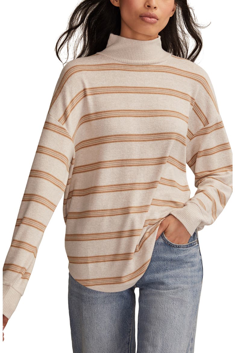 Cloud Stripe Mock Neck Knit Top, Main, color, NEUTRAL STRIPE