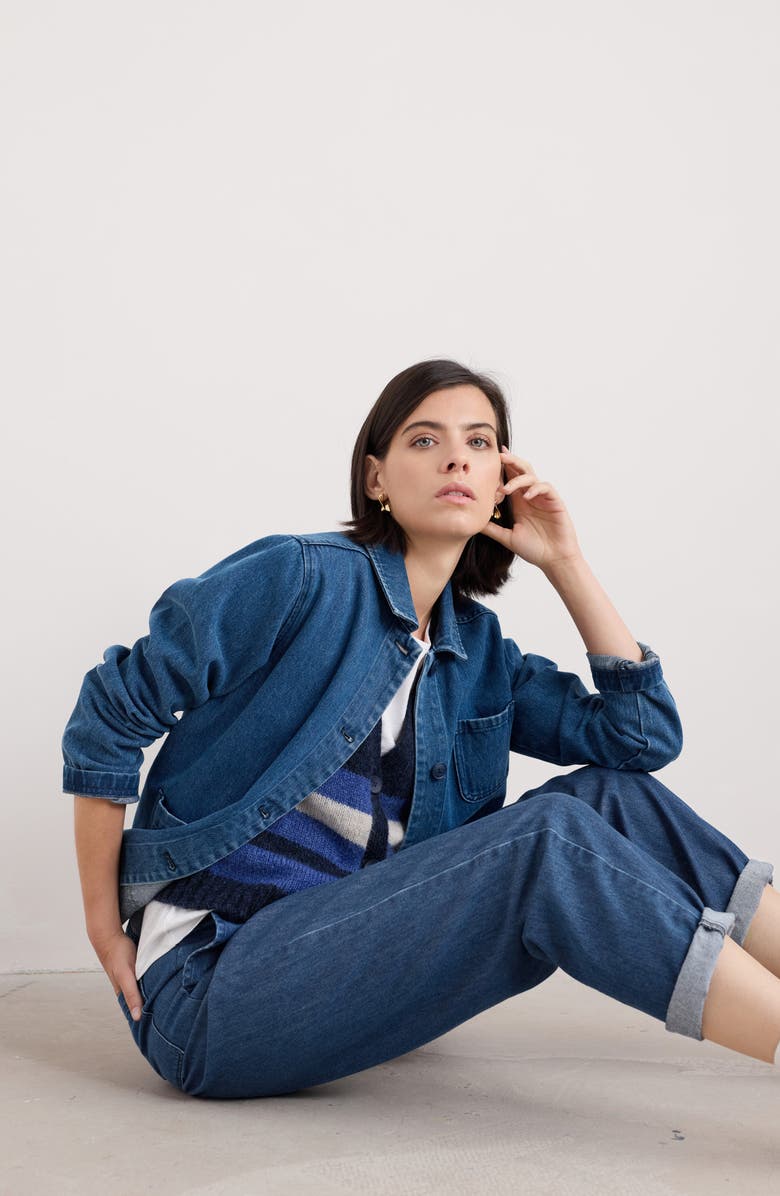 Seasalt Cornwall Reading Rocks Denim Jacket, Alternate, color, Mid Wash High Twist