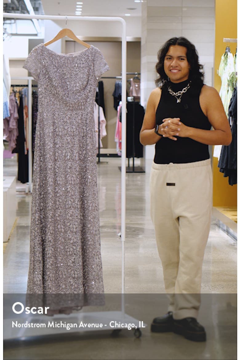 Embroidered Lace Column Gown video