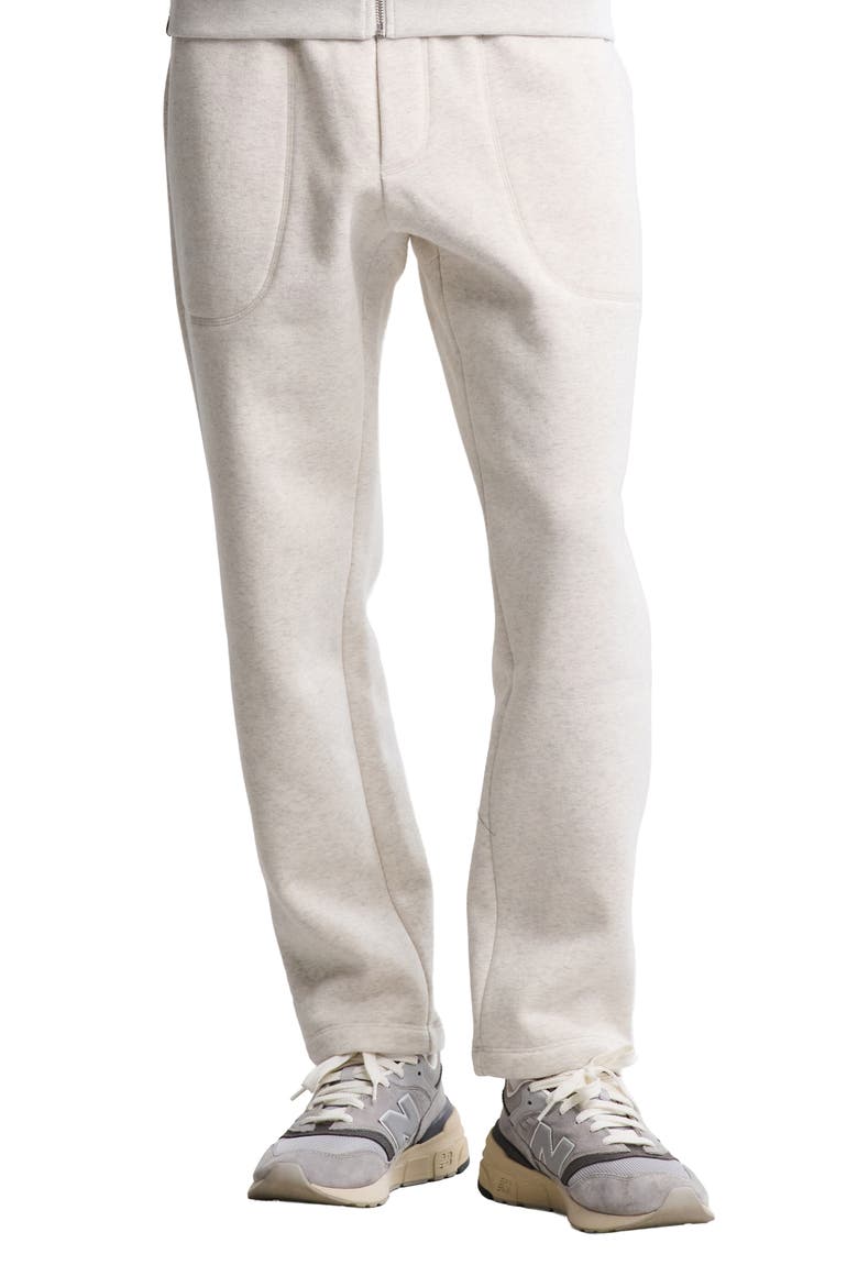 Fleece Track Pants, Main, color, HEATHER CREAM