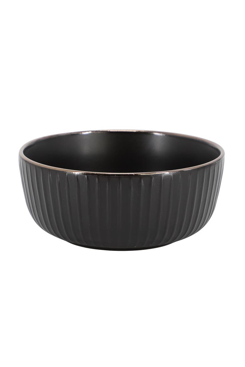 Leo 16 Piece Stoneware Dinnerware Set, Alternate, color, Black