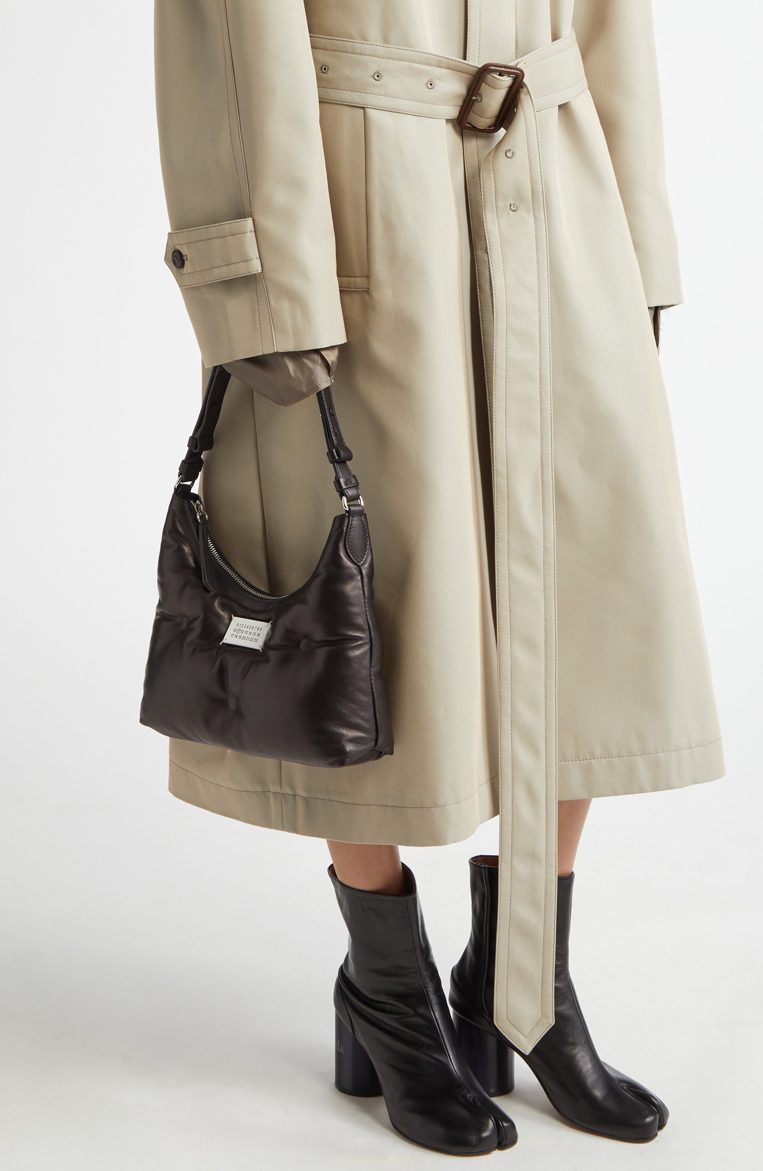 Maison Margiela Small Glam Slam Hobo Bag, Alternate, color, Black