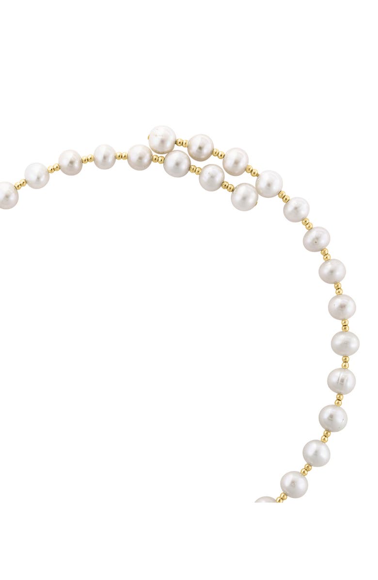 EFFY Gold Plated Sterling Silver & 6.5-7mm Cultured Freshwater Pearl Necklace, Alternate, color, Yellow