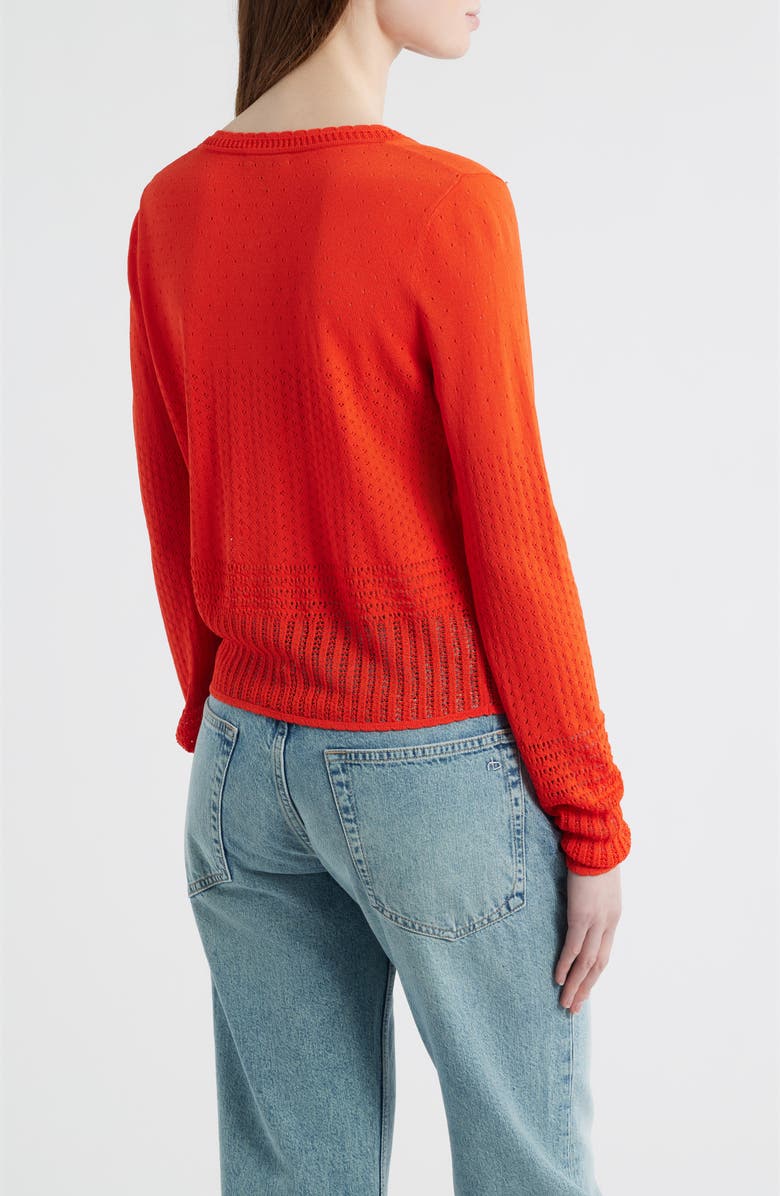 rag & bone Michelle Pointelle Cardigan, Alternate, color, Red
