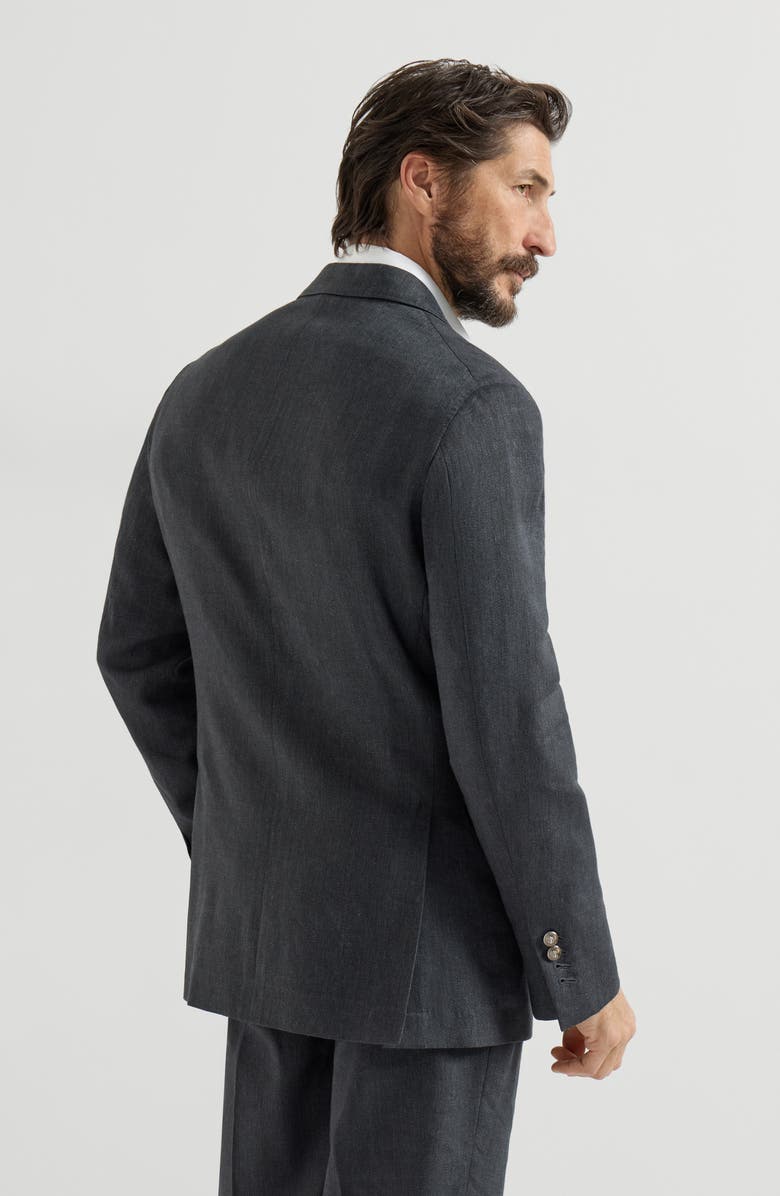 Brunello Cucinelli Chevron deconstructed blazer, Alternate, color, Anthracite