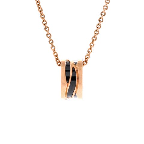 B.Zero1 Design Legend Zaha Hadid Pendant Necklace 18K Rose Gold with Ceramic