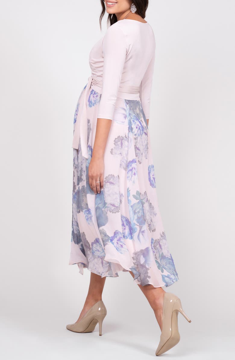 Seraphine Floral Print Wrap Maternity/Nursing Midi Dress, Alternate, color,