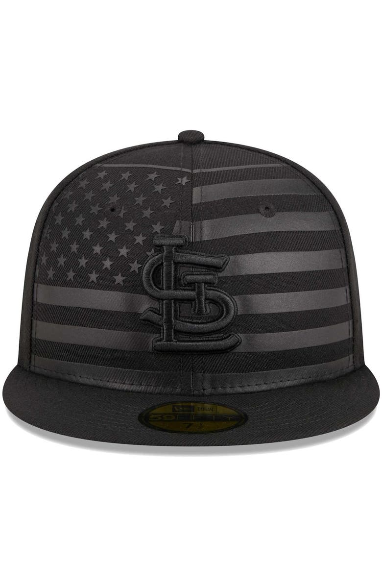New Era Men's New Era  Black St. Louis Cardinals Tonal Flag 59FIFTY Fitted Hat, Alternate, color, 