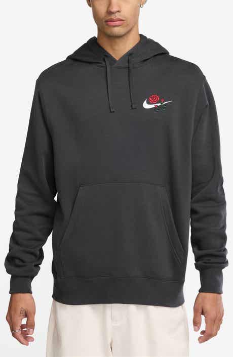 Sportswear Club Embroidered Rose Swoosh Pullover Hoodie